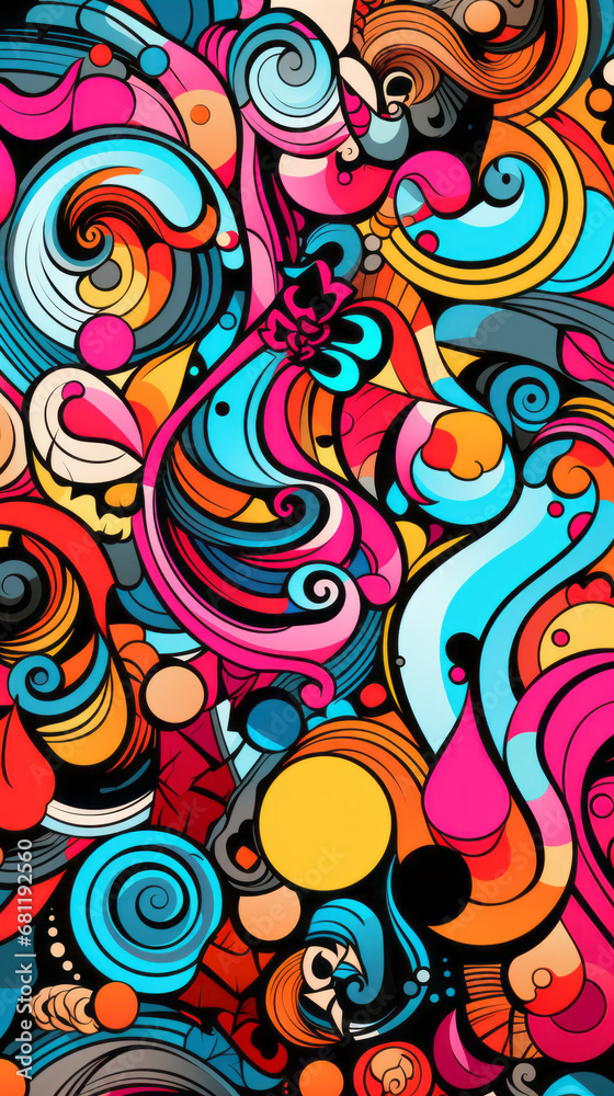 Doodle-Style Colorful Modern Hand-Drawn Trendy Abstract Pattern Doodle-Style Colorful Modern Hand-Drawn Trendy Abstract Pattern