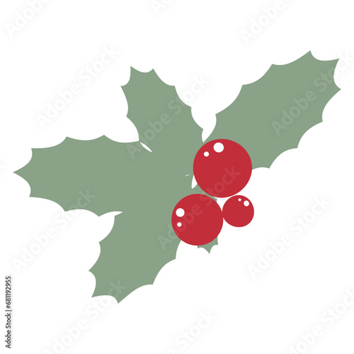 Holly berry icon. Christmas symbol vector illustration