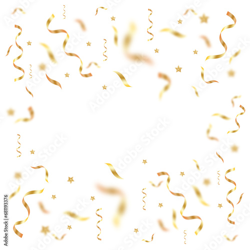 Confetti isolated on white.Golden foil confetti.Vector illustration