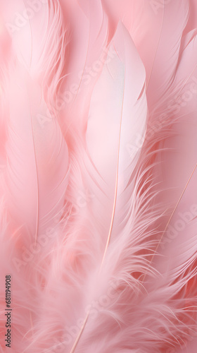 A white feather,pink silk texture background