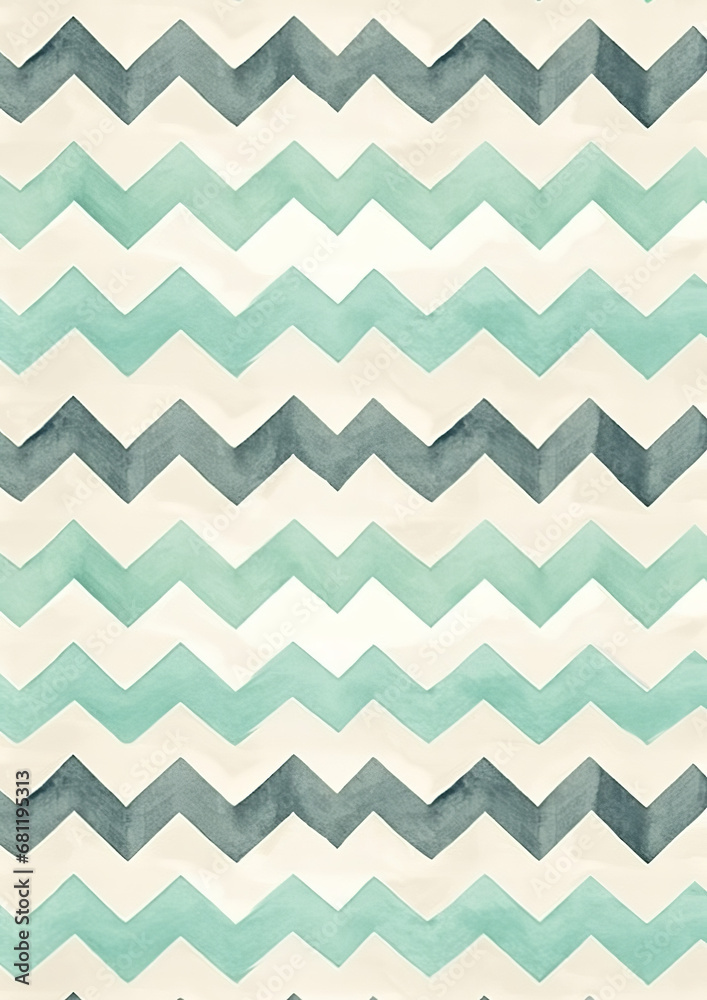 Watercolor illustration of zigzag lines pattern, digital paper, vintage minimalist aesthetic Watercolor illustration of zigzag lines pattern, digital paper, vintage minimalist aesthetic