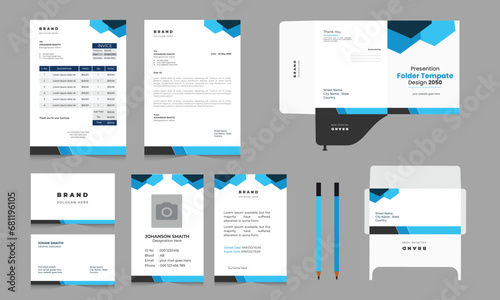 Corporate stationary design modern vector 