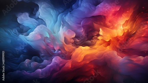 Bold and striking gradient galaxy background with vibrant and intense colors. AI generate
