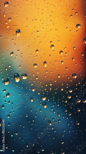 Window with water droplets  vibrant colors  smooth gradients.