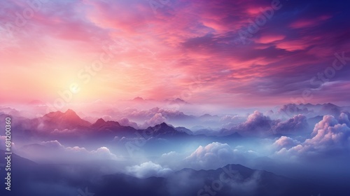 Gradient galaxy background with soft pastel hues. AI generate illustration
