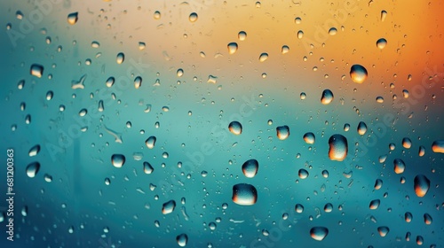 Window with water droplets  vibrant colors  smooth gradients.