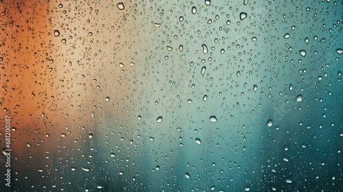 Window with water droplets, vibrant colors, smooth gradients.