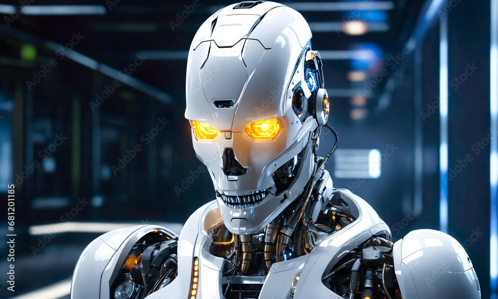 Cyborg male. Cyborg head. Cybernetic organism. Mechanical robot. Future technologies. Artificial intelligence. robot face. android man. future technology, computer technology, humanoid. Generative ai Cyborg male. Cyborg head. Cybernetic organism. Mechanical robot. Future technologies. Artificial intelligence. robot face. android man. future technology, computer technology, humanoid. Generative ai