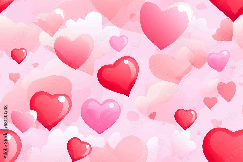 Abstract pattern background with cute hearts.