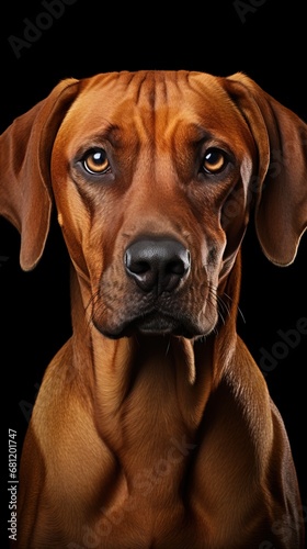 The Rhodesian Ridgeback s portrait showcases a blend of athleticism and grace  with a ridge along i