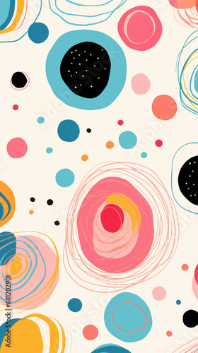 Circular Colorful modern hand drawn trendy abstract pattern
