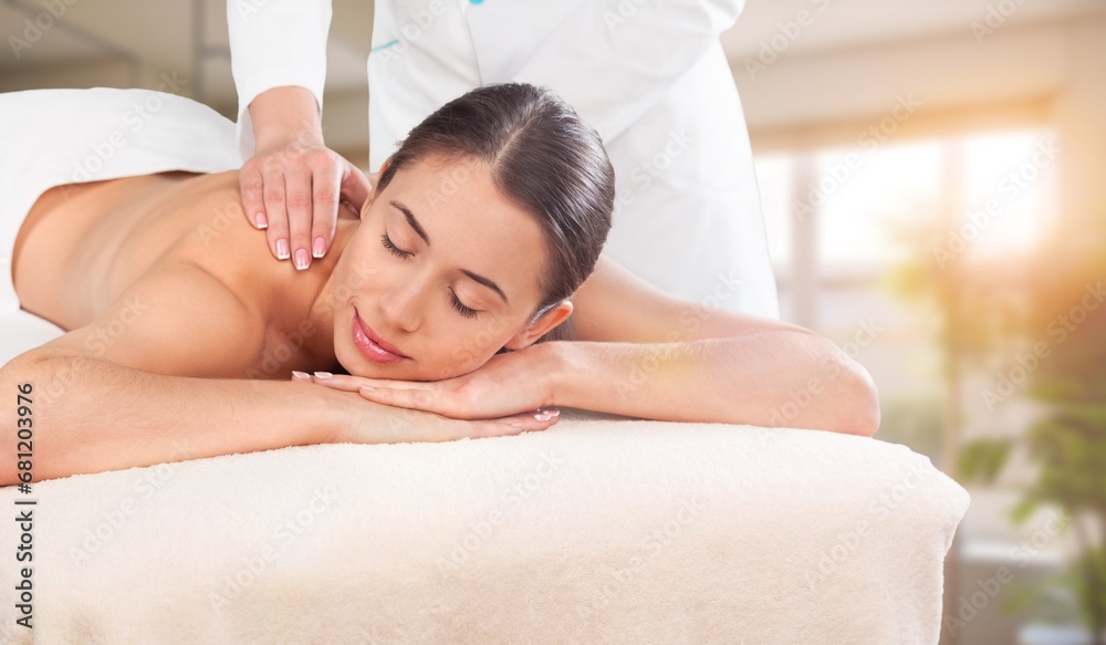 Relax, spa young woman has massage Relax, spa young woman has massage