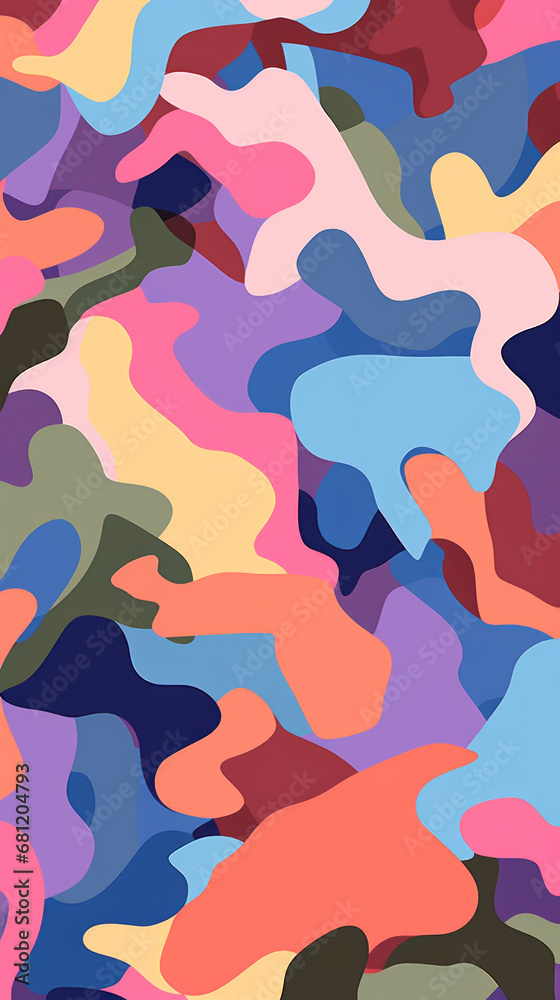 Camouflage Colorful modern hand drawn trendy abstract pattern Camouflage Colorful modern hand drawn trendy abstract pattern