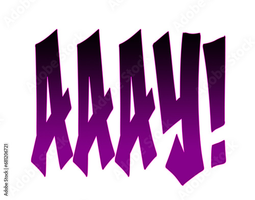 Tablou pe pânză Aaay! interjection illustrated in 3d design gradient colour.
