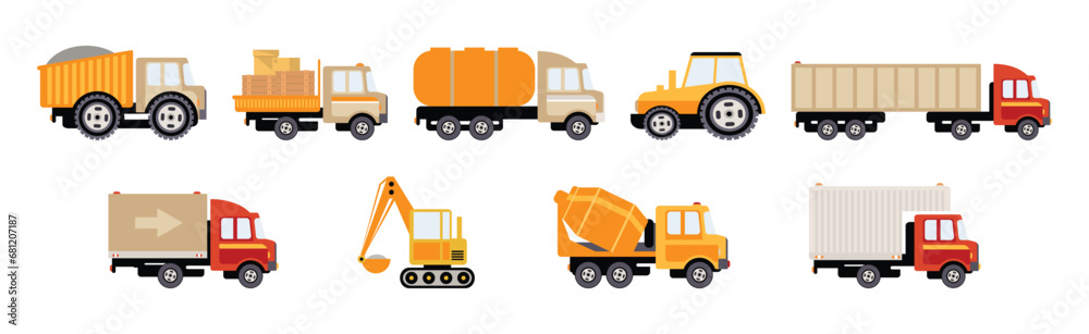 Building and Construction Equipment and Special Machinery Vector Set