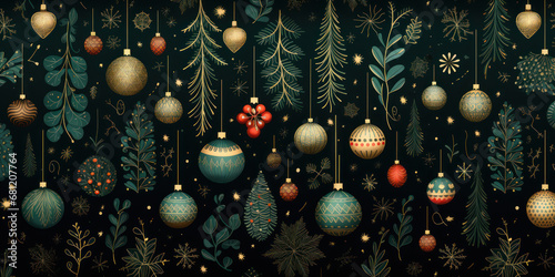 merry christmas pattern on black background