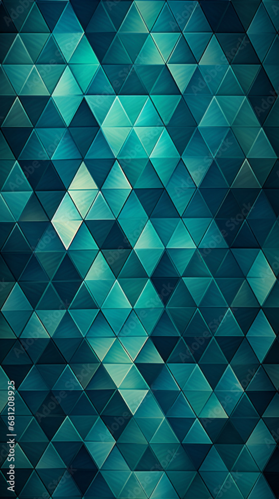 Obraz premium An intricate design of teal and white triangles