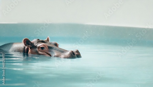 hippocampus in swimming pool, 16:9 widescreen backdrop / wallpaper photo