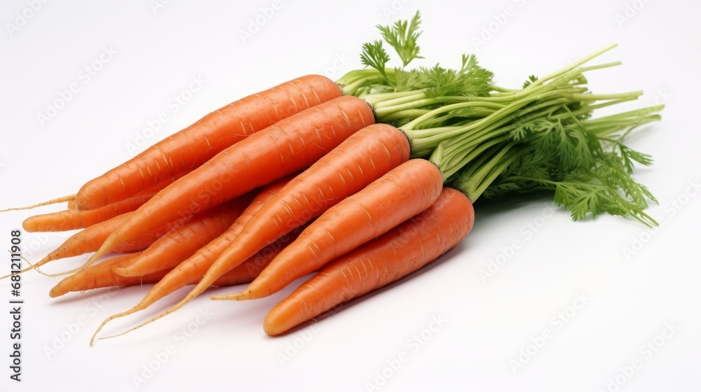 bunch of carrots on a white background. bunch of carrots on a white background.