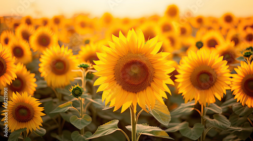 A radiant sunflower field AI generative