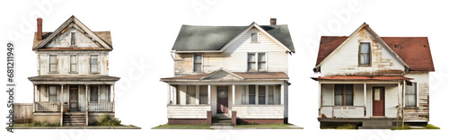 An old American single-family house, poor conditions, isolated