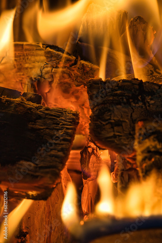 close-up of a burning fireplace, the heat almost emanating from it.