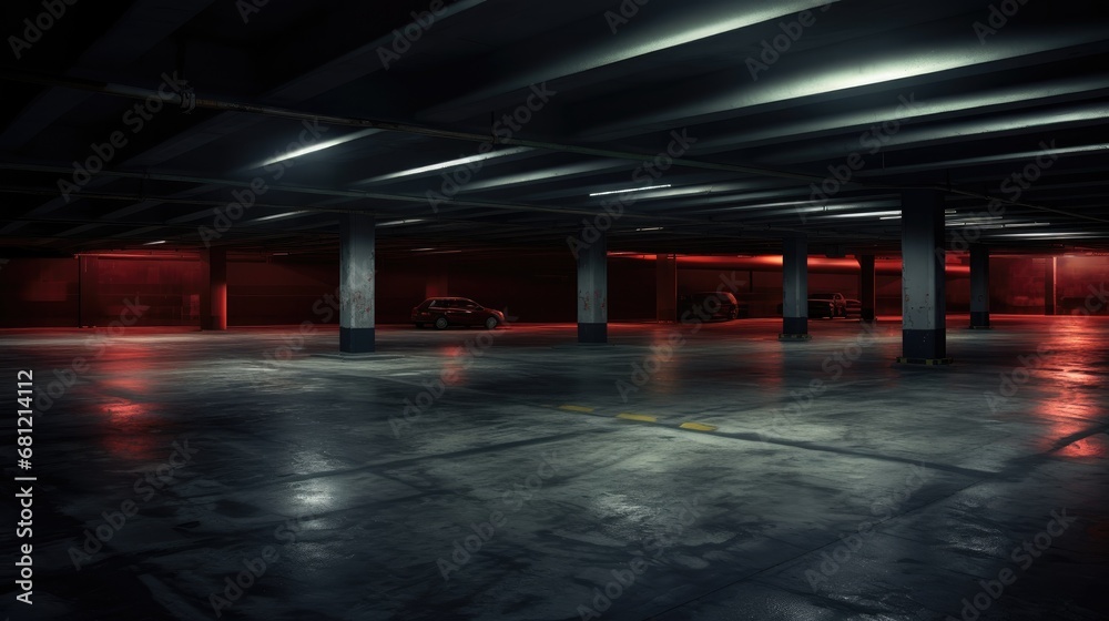 Empty underground parking