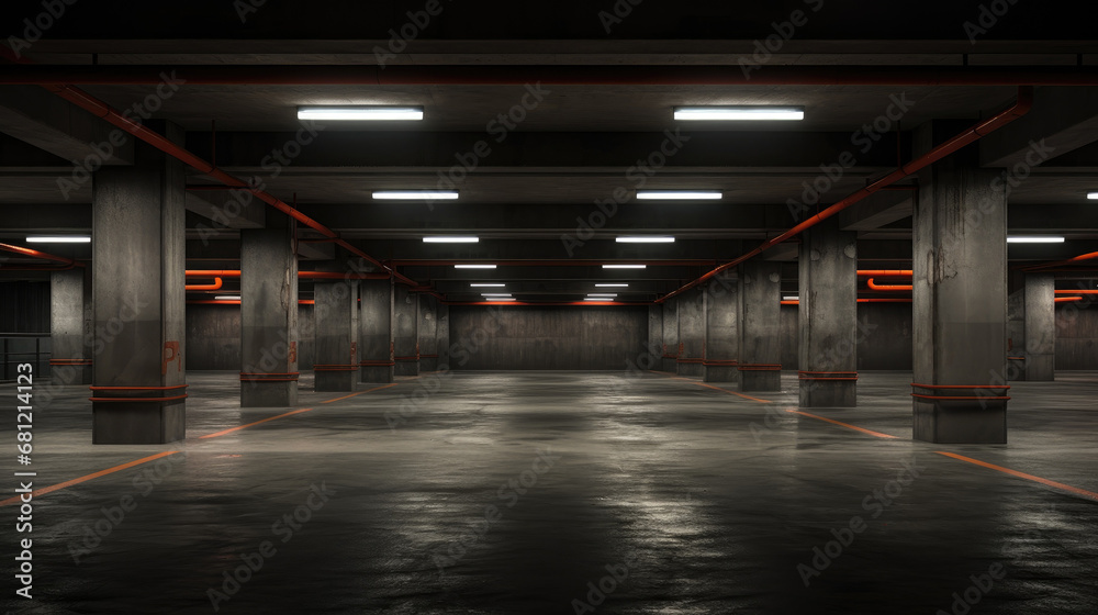 Empty underground parking