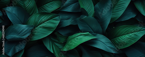 Elegant Green Leaves Abstract Background