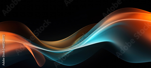 Iridescent Colorful Abstract Art on Black Background