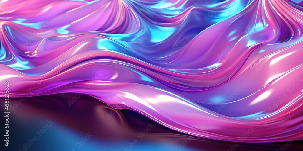 custom made wallpaper toronto digitalHolographic pink and blue frosted molten plastic jelly waves background texture. Trendy iridescent abstract neon webpunk or vaporwave aesthetic surreal wavy marble pattern. 3D rendering.