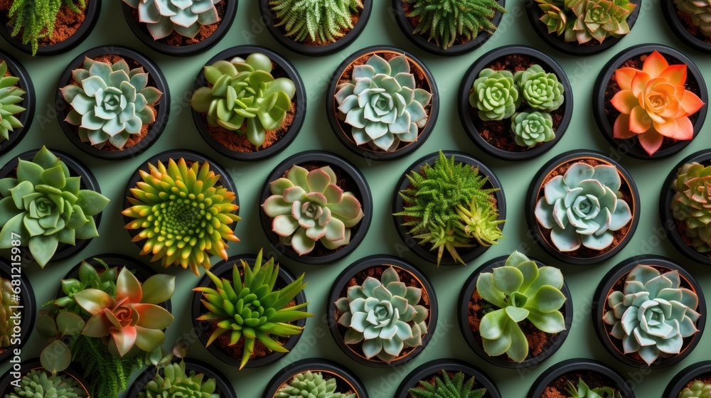 A variety of potted succulents arranged in rows, showcasing a spectrum of green and orange hues. A variety of potted succulents arranged in rows, showcasing a spectrum of green and orange hues.