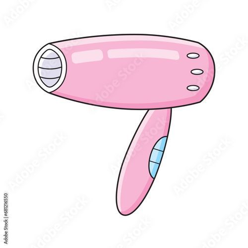 Pink hair dryer isolated vector