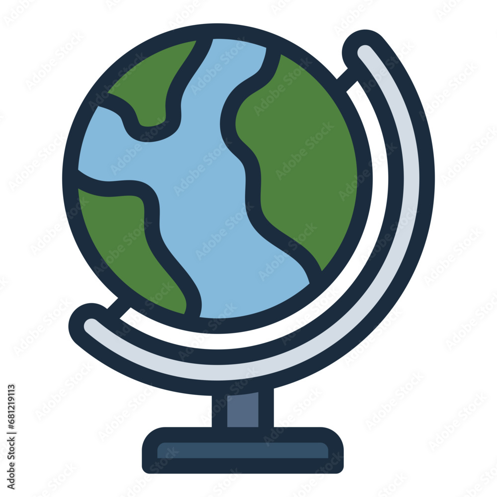 Globe colorful filled line icon Globe colorful filled line icon