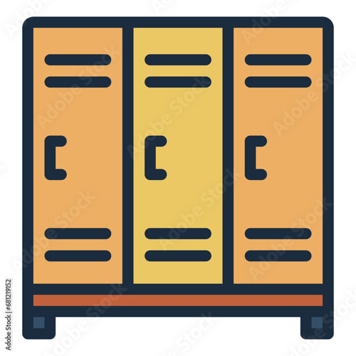 Locker colorful filled line icon © andinur