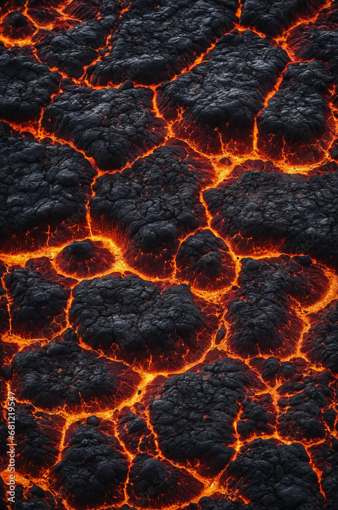 Close-up of a lava flow of volcano texture background Close-up of a lava flow of volcano texture background