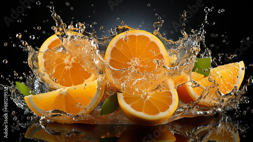 Colorful bright illustration advertising orange juice