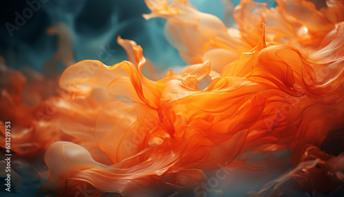 Abstract underwater motion in vibrant colors, flowing in smooth waves generated by AI