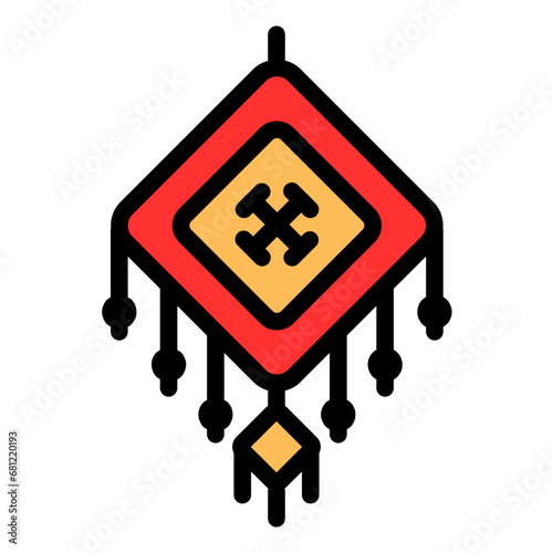 Badge Colored Outline Icon Design Vector