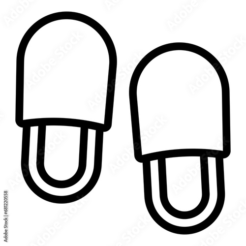 Slippers black outline icon