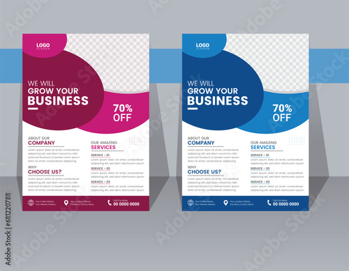 Modern new style creative corporate minimal clean business advertising flyer template set with the new layout for marketing, business proposal, promotion, advertise, vector template in A4 size free