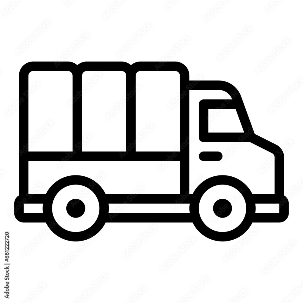 Military Truck black outline icon
