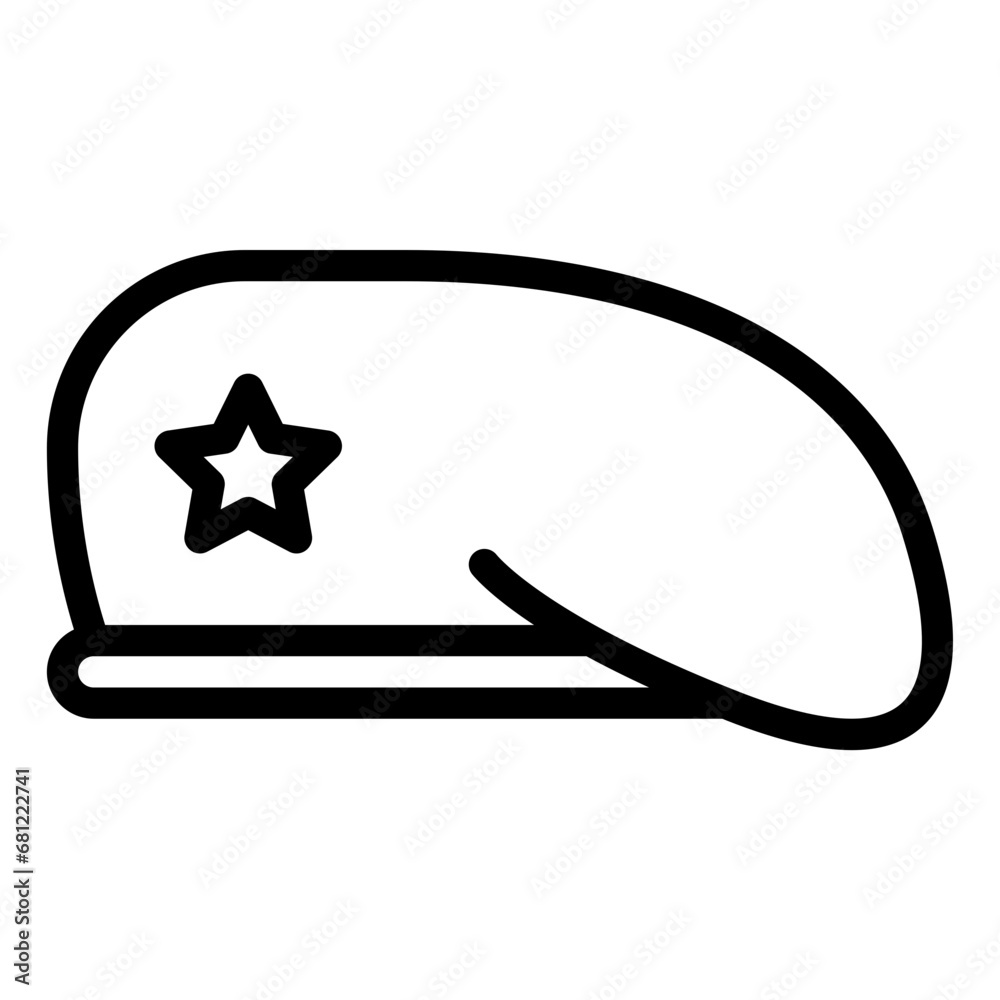 Beret black outline icon Beret black outline icon