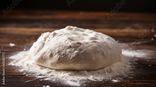 dough on the table.