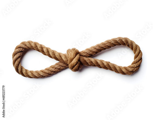 Versatile Rope Knot: Isolated Detail on White Background