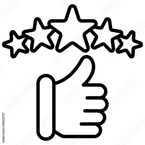 Thumbs Up black outline icon, related to transportation, ride sharing theme.