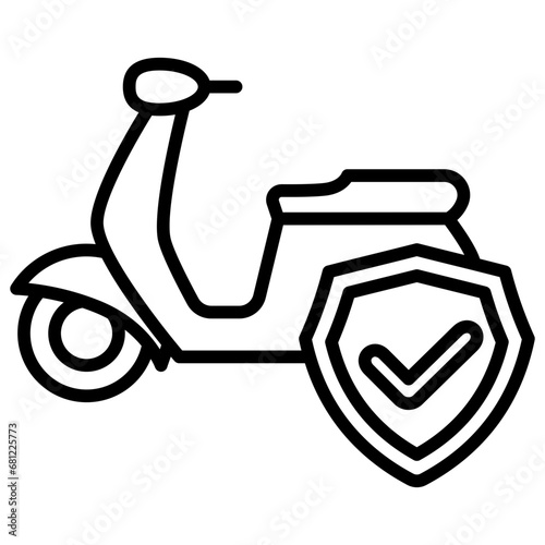 Travel Insurance black outline icon, related to transportation, ride sharing theme.