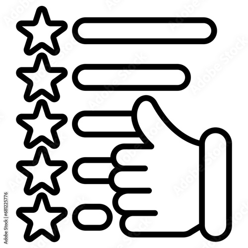 Thumbs Up black outline icon, related to transportation, ride sharing theme.