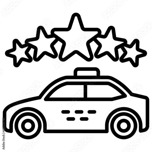 Rating black outline icon, related to transportation, ride sharing theme.