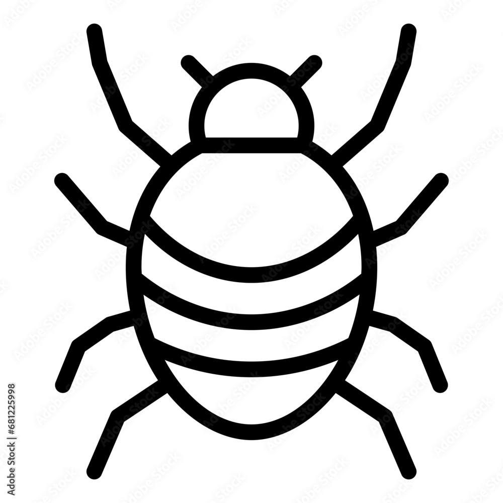 Flea black outline icon